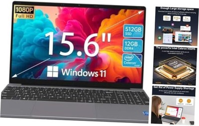 Laptop Computer 15.6'' HD Display, Intel UHD Graphics, Intel Celeron N5095 4 