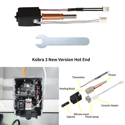 Ceramic Upgrade Extrusion Printhead Hot End Kit for Anycubic Kobra 3 3D Printer