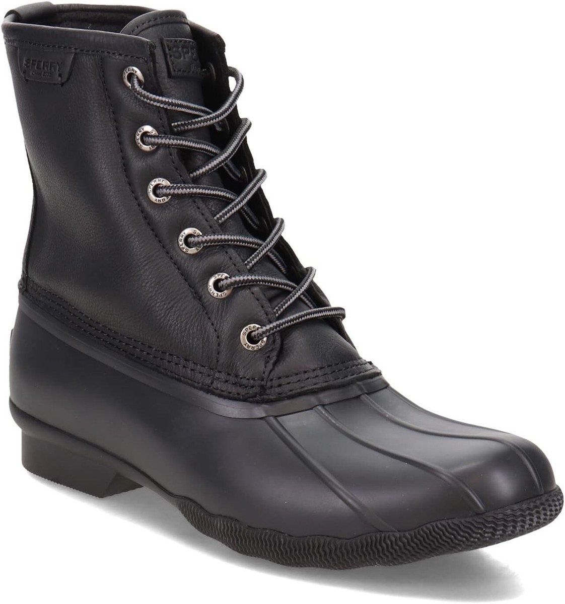 Sperry Men's Saltwater Duck Boot, Black/Black, Size