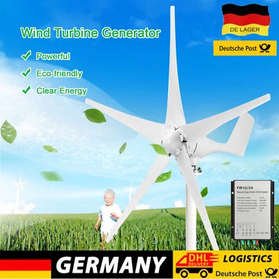 KX-ENERGIE 1200W 12V 24V Windkraftanlage Windgenerator Windturbine Windrad Mit Laderegler