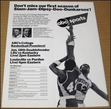1987 ABC Sports Print Ad TV Advert College Basketball Dick Vitale Keith Jackson
