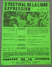 Fluxus 1966;  Ben Vautier, Filliou, Lebel:  '3e Festival da la Libre Expression'
