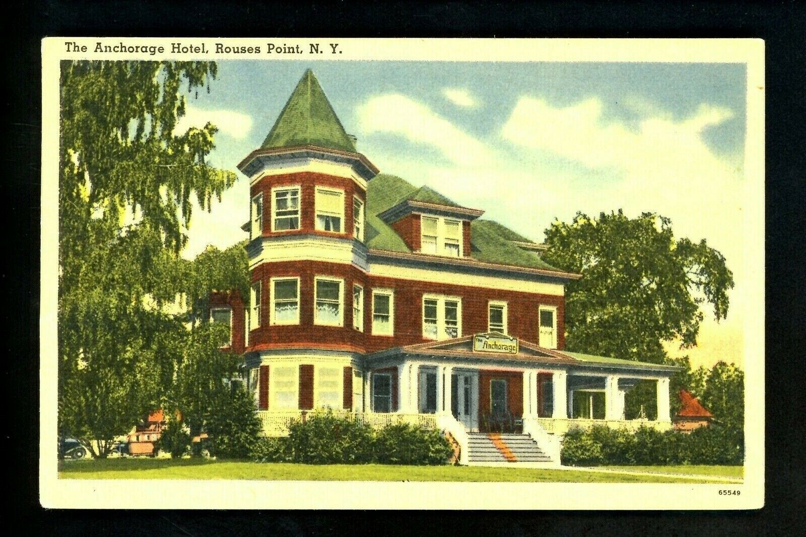 New York NY postcard Rouses Point, The Anchorage Hotel linen Tichnor eBay