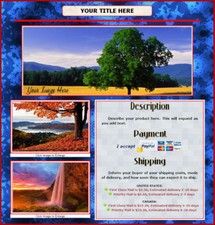 AUCTION TEMPLATE Blue Marble BG Design - With FREE Shipping