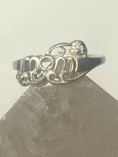 Mom ring Mothers Day band floral sterling silver women