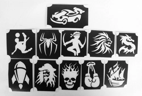 GLITTERTATTOO4YOU 11 different tattoo stencils glitter tattoo body jewelry boys