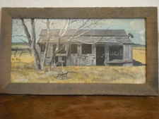 Colorado landscape 1966 old farm painting Bette Dearmin