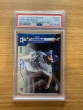 Tony Gonsolin - 2020 Topps Chrome Rookie Auto Blue Wave Refractor /150 RC PSA 9