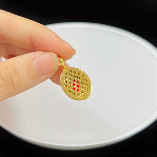Retro Inlaid Water Droplets 24K Thai Baht Gold Filled Yellow GP Necklace18” - Picture 5 of 5