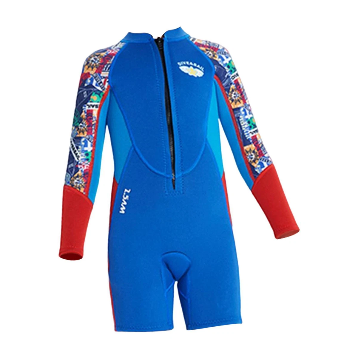 Neoprene Wetsuit Kids Thermal Swimsuit for Water Aerobics Blue XL