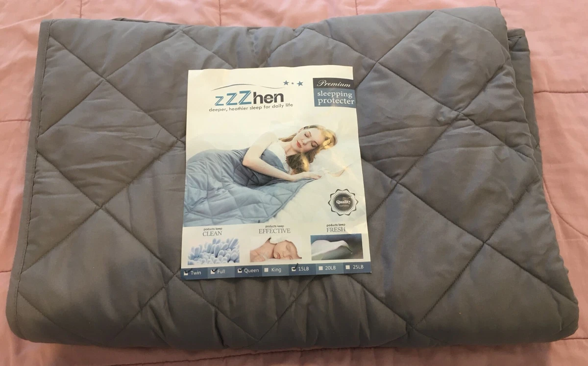 NEW Gray Weighted Blanket 48 x72 15 lbs. ZZZhen Premium in