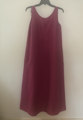 COS Raspberry Linen Blend Sleeveless Low Back Maxi Dress Size XS