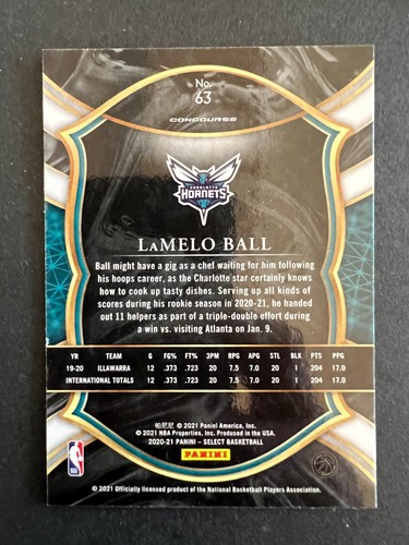 2021-22 Select #63 LaMelo Ball - 50% off 5 or more under $5 - Picture 2 of 2