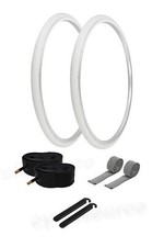 27 x 1 1/4 Bicycle White Tires  Tubes Bike Touring Road Slick PRO 