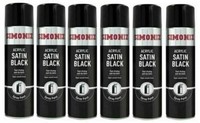 6 x Simoniz Large Satin Black Acrylic Aerosol Car Spray Paint 500ml SIMP16D