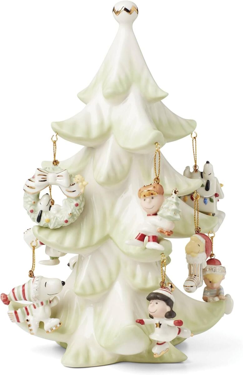 lenox スヌーピー snoopy クリスマスツリー　陶器　置物 Lenox 6361265 Snoopy & Friends 11-Piece Christmas Tree