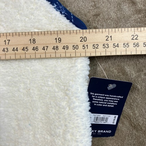Lucky Brand Womens Handcrafted Oversized Quilted Vest Size XS White Blue NWT - Picture 9 of 14