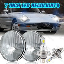 Pair 7" Inch Round LED Headlights Halo For Alfa Romeo Spider 1988-1994 Plymouth