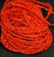 Natural Ethiopian Orange Opal Rondelle Beads 4-5mm Smooth 16" Strand