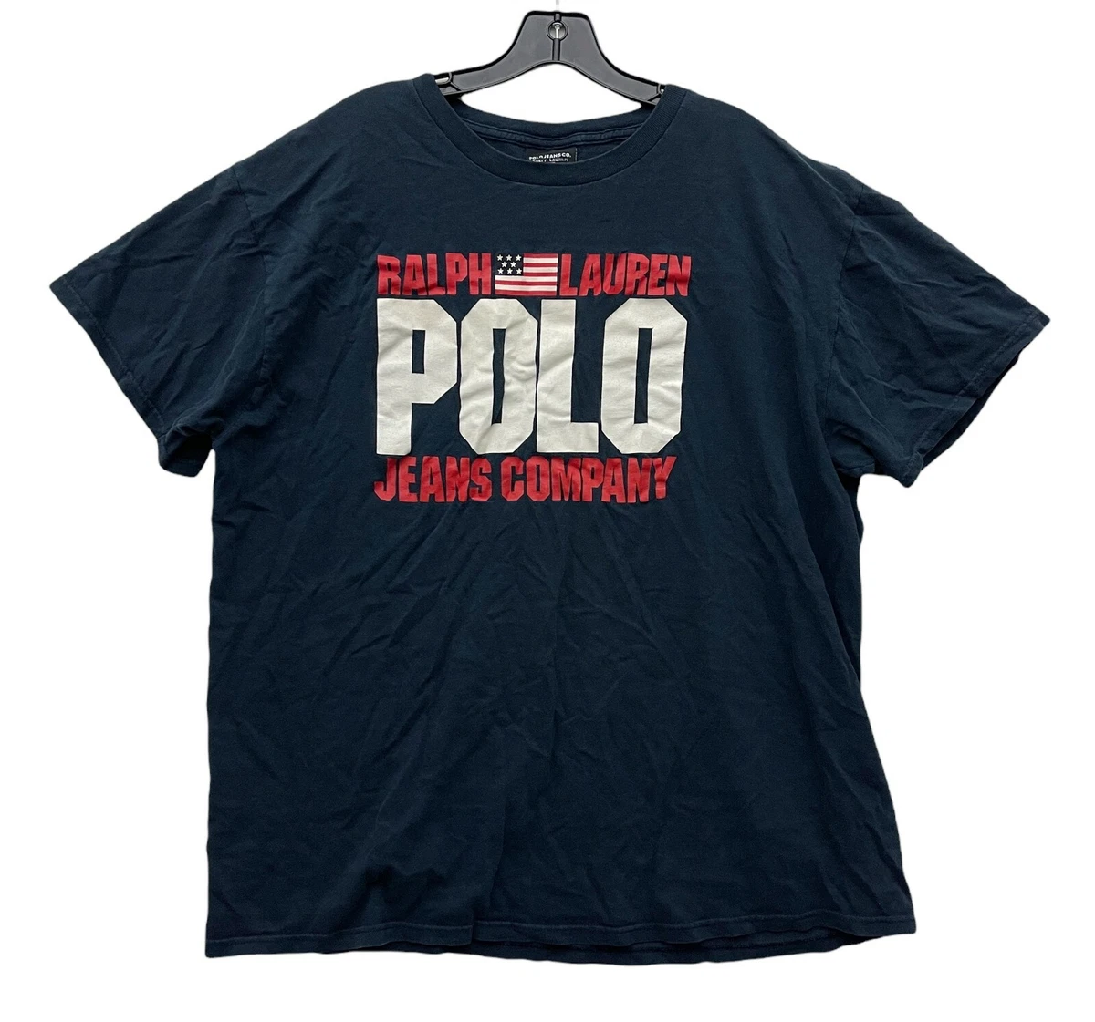 Retro Polo Ralph Lauren Navy Logo TShirt– Atlas Vintage