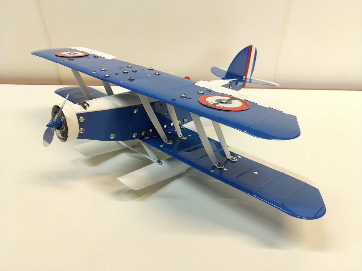 A Meccano Constructor No.2 Aeroplane. Built as a single engine biplane