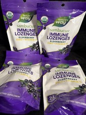 4x Nature  s Way Sambucus Elderberry Bags New Zinc Vitamin C Lozenges EXP 2027