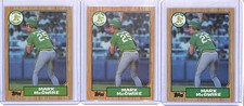 (3) Lot 1987 Topps Mark McGwire #366 Athletics