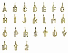 Buchstaben Anh�nger  A–Z Zirkonia Gold  333 15mm ohne Kette