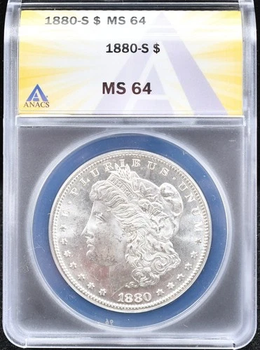 1880-S Morgan Dollar ANACS MS 64 #26MAR001