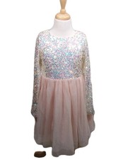 Cat  Jack Pink Sequin Tulle Long Sleeve Sparkle Party Princess Size M 7/8