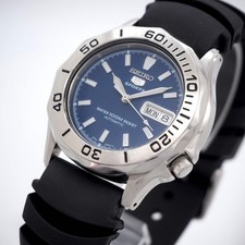 Seiko 5 Sports 40mm Watch Navy Automatic Vintage Timepiece Rare