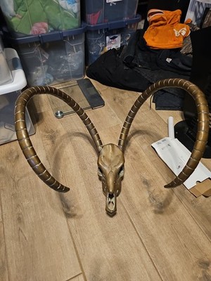 Huge Brass Antelope Skull, Vintage,extremely Rare See Pics . Oddity 