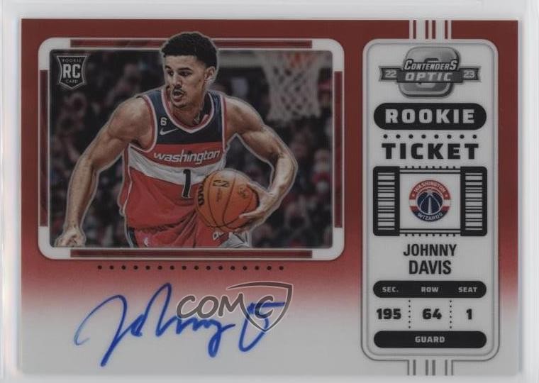 2022-23 Panini Contenders Optic Red Prizm 41/99 Johnny Davis Rookie Auto RC 1g2w