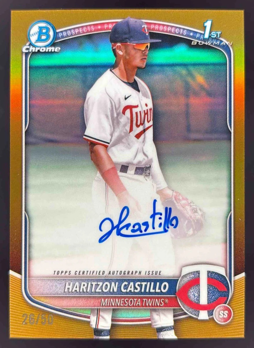 2025 Bowman Chrome Autograph Gold Refractor #CPAHC Haritzon Castillo RC Auto /50