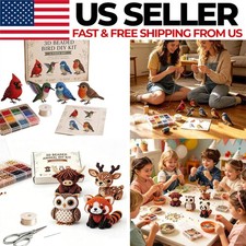 3D Beaded Animal/Bird DIY Kit, Handmade Beadwork Art Craft Set with Instructions