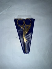 Vintage Scissors 3.5" Sewing Collectible Mending Embroidery Stork Crane Goldtone