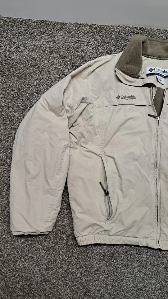 Columbia Sportswear Company Beige Fleece Lined Zip Up Jacket Men's Size M - Image 2 of 4