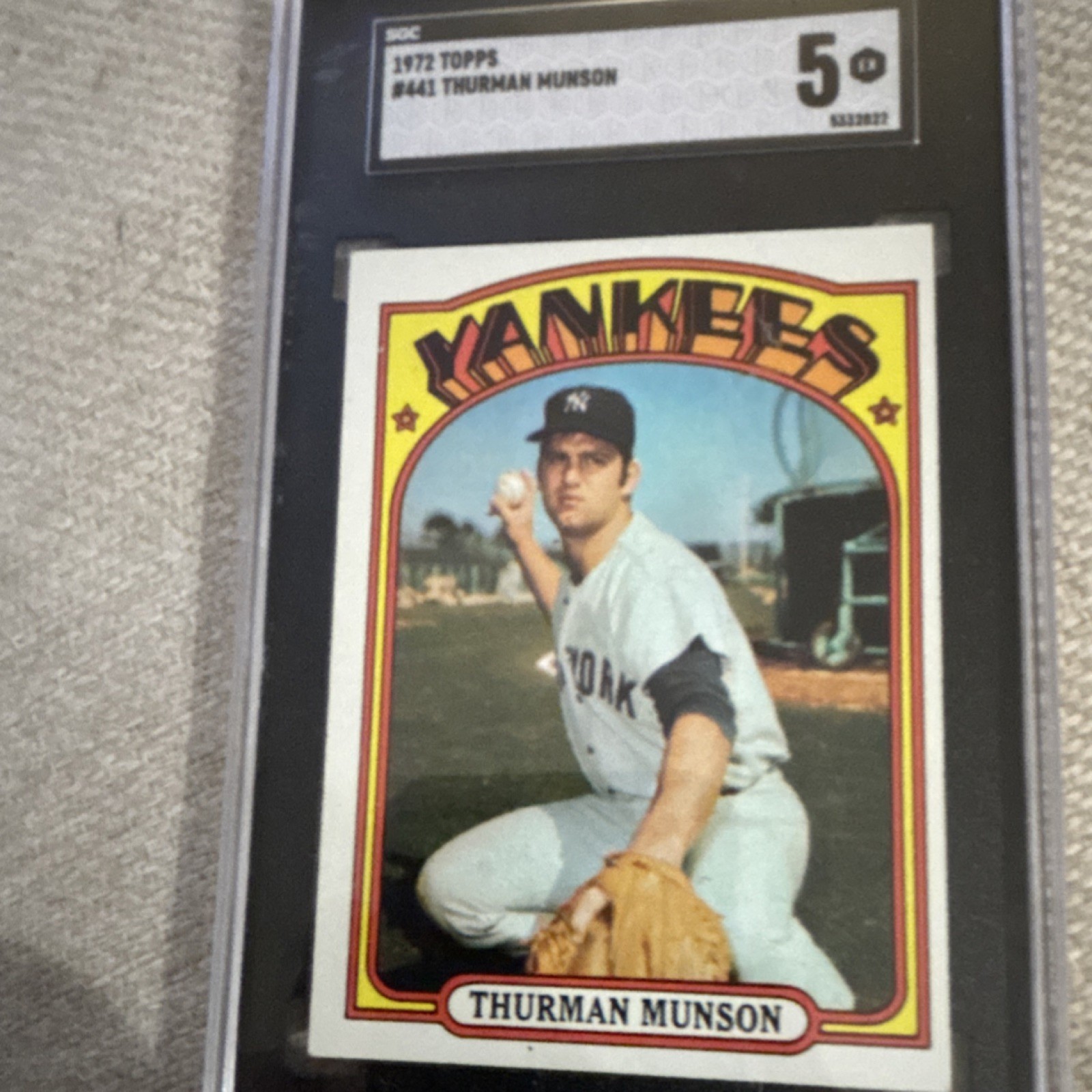 Topps 1972 Thurman Munson #441 SGC 5 New York Yankees Baseball Card