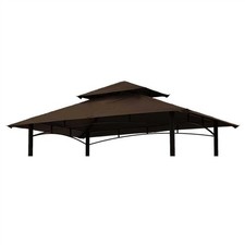 Grill Gazebo Canopy Roof – 5x8 Outdoor Grill Shelter Canopy Top Double Tiered...