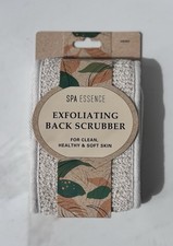 Spa Essence Exfoliating Back Scrubber Beige Cotton Polyester Long Handle PU