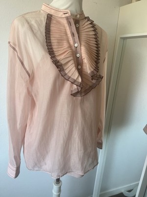 Tory Burch Blouse 40/42 NWT Pink Ruffle Designer Top