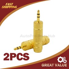 NEW 2x Stereo Headphone Audio Adapter 6.35mm 1/4" Female To 3.5mm 1/8" Male Jack