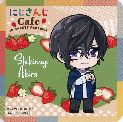 Nijisanji CAFE SWEETS PARADISE Vol.8 Acrylic Coaster Akira Shiki Nagi Strawberry