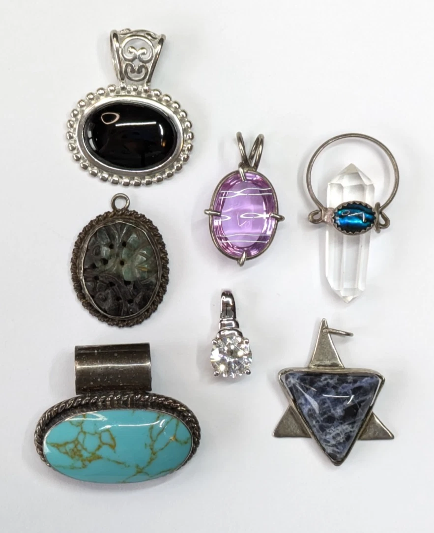 Wholesale Lot – 100pcs Mixed Shape Sodalite Pendants, 925 Silver Plated, Handmade In India