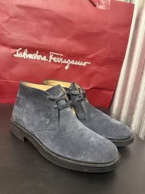 Tod's Men's shoes US 8.5 Polacco Winter Gommino Dessert Suede Ankle Boots Blue