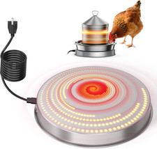 Chicken Water Heater for Winter, 110W Heated Poultry Waterer Base with Thermosta