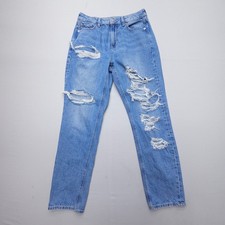 American Eagle Mom Jeans Womens 4 Comfort Stretch Waist Distressed Cotton Denim