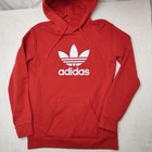 Adidas Sweatshirt Mens Medium Red Trefoil Originals Hoodie Pullover Logo EJ9680