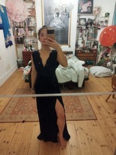 ASOS dark navy Blue Designer Evening Dress- UK 6