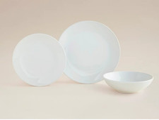 12 Piece White Dinner Set Dinnerware Porcelain Plates Bowls
